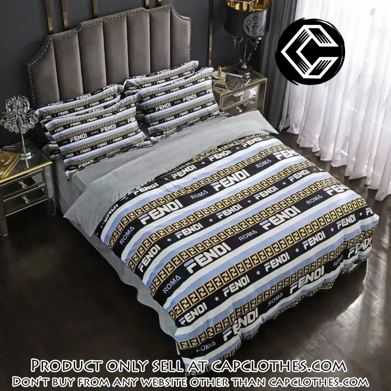 Fendi roma luxury brand premium bedding set bedspread duvet cover set home decor cc4339580